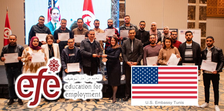 سفارة الولايات المتحدة الأمريكية ومنظمة التعليم من أجل التوظيف يكرمان الشباب المشارك في برنامج STEP